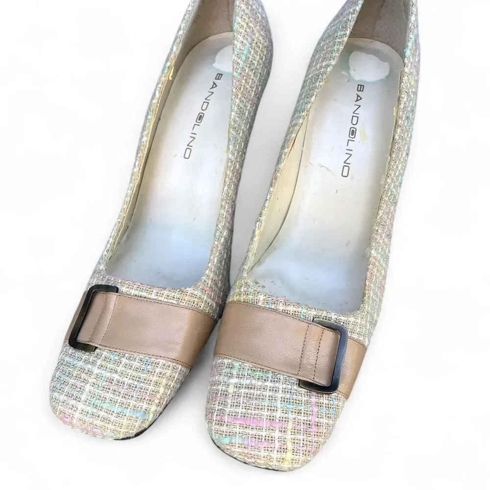 Y2k tweed Heels Pink plaid Size 8 pumps